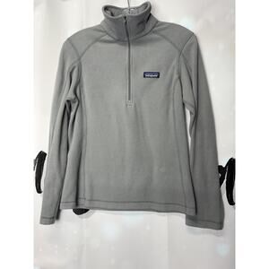Patagonia Worn Wear Gray Quarter Zip Pullover Fleece Small Women Outdoor Hiking